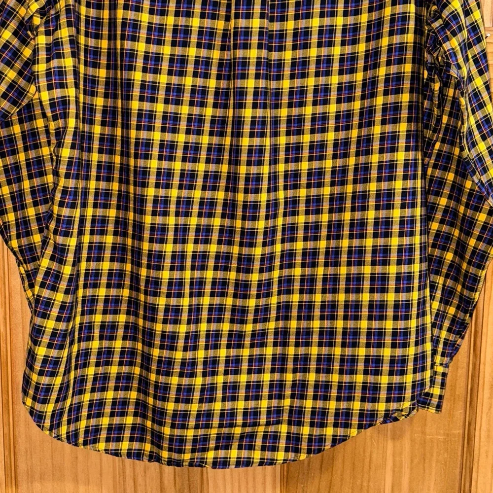 Ralph Lauren Men's Checkered Shirt in Yellow and Navy-L-EUC - Picture 10 of 11